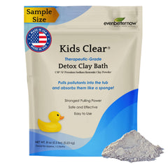 EvenbetterNow Kids Clear Detox Bath envase de muestra para prueba suave.