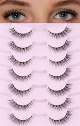 EVENTILL natural cat eye lashes 12mm wispy look for daily wear