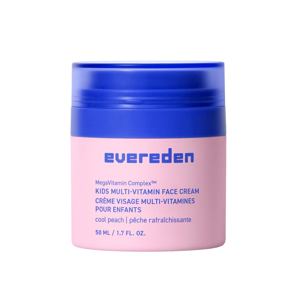 Evereden Cool Peach Face Cream packaging for a gentle kids skincare routine.