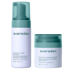 Evereden fragrance-free kids duo bottle close-up for gentle, unscented cleansing.