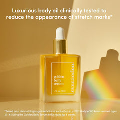 Evereden Golden Belly Serum applied on belly during pregnancy for glow and comfort.