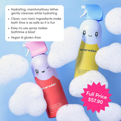 Evereden Kids Cloud nourishing formula supports soft, hydrated skin after every wash.