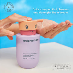 Evereden Kids Shampoo soft hair after wash shows smooth strands.