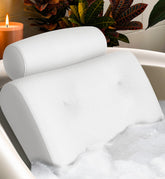 Everlasting Comfort head-neck-support bath pillow enhances soak comfort.