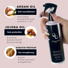 Everlong keratin protein formula supports repair and strength for extension fibers.
