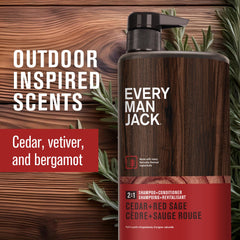 Every Man Jack, aplicación-espuma-2-en-1, facilita una limpieza rápida y efectiva.