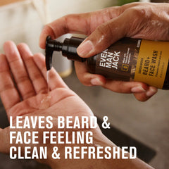 Every Man Jack beard wash coconut-ingredients close-up emphasizing natural cleansing.