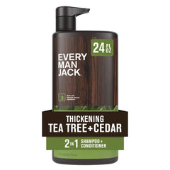 Every Man Jack botella arbol-de-te-cedro para lavado 2 en 1 suave y eficaz.