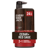 Every Man Jack, botella cedro-salvia roja, aroma terroso para la ducha diaria.