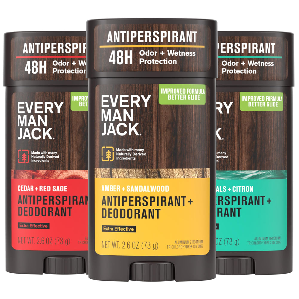 Every Man Jack desodorante antitranspirante en trío para la rutina diaria
