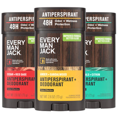 Every Man Jack desodorante antitranspirante en trío para la rutina diaria