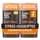 Every Man Jack desodorante citricos eucalipto, aroma refrescante para uso diario.