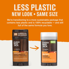 Every Man Jack desodorante citricos eucalipto, envase de 3oz para frescura sostenida.