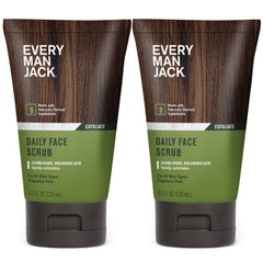 Every Man Jack exfoliante facial suave para hombres; botella a la vista para piel fresca.