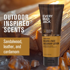 Every Man Jack light sandalwood scent bottle for daily moisturizing.