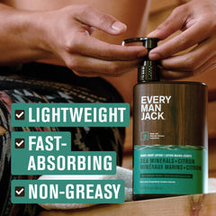 Lotion being applied to skin to illustrate quick absorption and daily use.