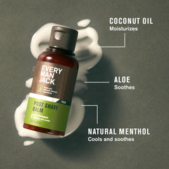 Aloe Vera and hydration shown in Every Man Jack Post Shave Balm.