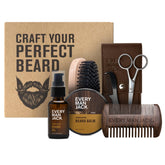 Every Man Jack sandalwood beard oil bottle hydrates skin and softens facial hair.
