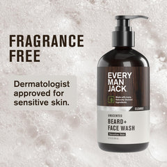 Front of Every Man Jack unscented beard and face wash pack