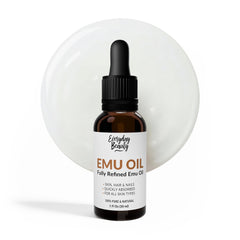 Everyday Beauty Pure Australian Emu Oil bottle with dropper for easy skin hydration