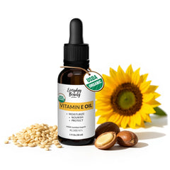 Everyday Beauty Organic Vitamin E Oil bottle shown for deep hydration
