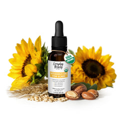 Everyday Beauty Organic Vitamin E Oil bottle for scars boosts hydration