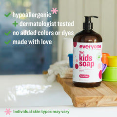 Close-up of Berry Blast ingredients swatch highlights natural oils and berry extracts.