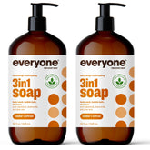 Everyone 3-in-1 Cedar and Citrus bottle two-pack for easy daily cleansing.