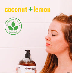 Everyone 3-in-1 Soap bubbles image suggests gentle tub cleansing and relaxation.