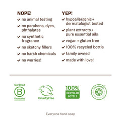 Everyone Hand Soap Ruby Grapefruit ingredients label highlights plant based formula