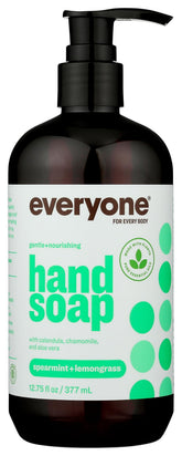 Everyone Liquid Hand Soap bottle with spearmint and lemongrass for refreshing daily cleansing.