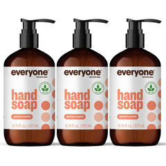 Everyone Jabón líquido para manos, frasco frontal, aroma de albaricoque y vainilla, limpia y suaviza.