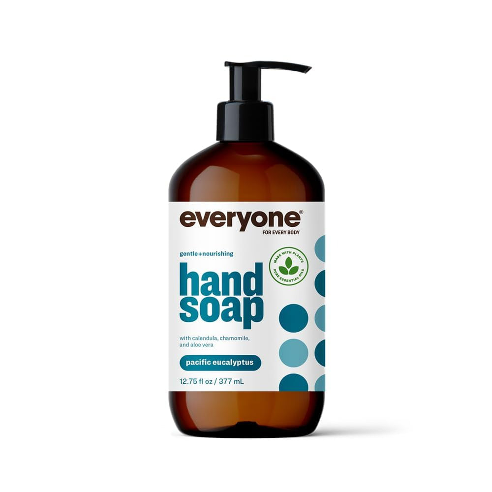 Everyone Liquid Hand Soap Pacific Eucalyptus bottle on sink for gentle cleansing