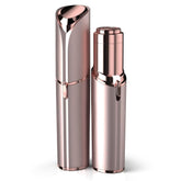EVIEY facial hair remover in rose gold, front view, for precise, painless removal.