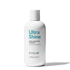 EVOLVh UltraShine Moisture Shampoo bottle shows color-safe hydration