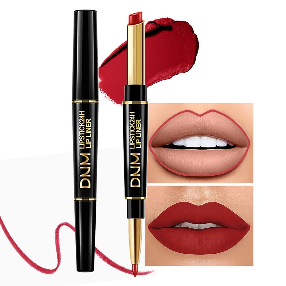 evpct kit delineador labios rojo rubí, delineado preciso y acabado mate duradero
