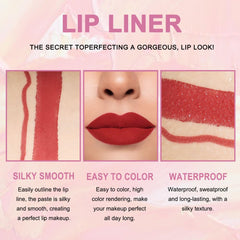 evpct delineador labios rojo rubí presenta textura sedosa para rellenar con precisión