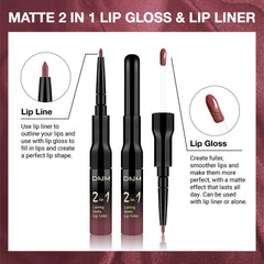 evpct dual-ended lip perfection set on swatch for bold definition.