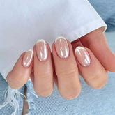 evpct French Tip Nails nude glazed base for chic at-home manicure