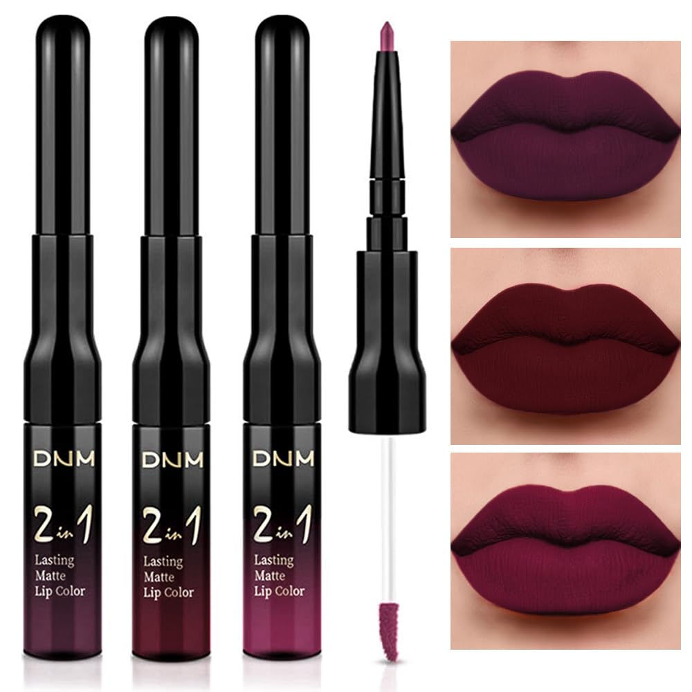 evpct labial dos-en-uno burdeos, tono intenso para look sofisticado y duradero
