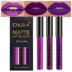 Labiales líquidos mate de evpct con brillo cristal violeta para uso diario.