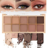 Paleta evpct con diez tonos piel natural en acabado mate para looks naturales.