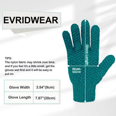 Evridwear: textura dual en guantes exfoliantes para pieles adaptables y suaves.