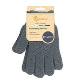 Guantes exfoliantes Evridwear con textura dual para ducha, exfolian suavemente y promueven piel limpia.