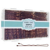 EWAGOA brown bobby pins with storage box for travel and organization.