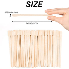 EWVVSS wooden wax spatulas with precise tip for delicate areas.