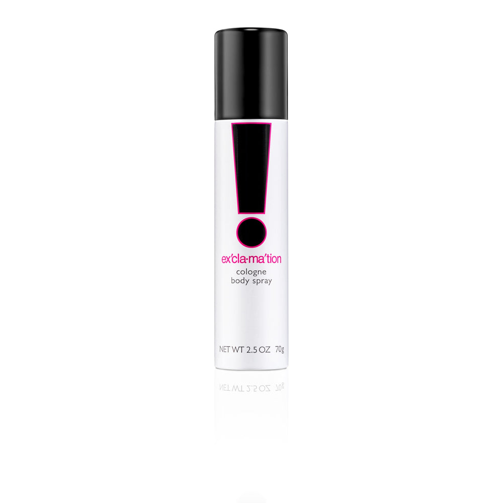 Exclamation Cologne Spray bottle highlighting the floral scent for versatile day-to-night wear