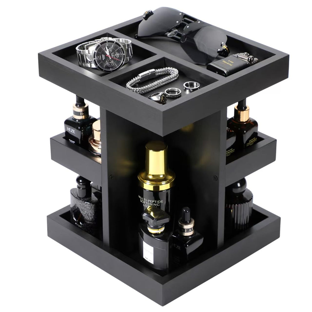 EXIN DECHEN Cologne Organizer Stand rotates for easy bottle access and stylish display