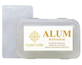 Exotic Veda alum block close-up shows pure potassium alum for gentle skin care.