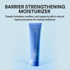 Close-up of Experiment Molecular Mesh Barrier Cream texture revealing a light, fast-absorbing finish.